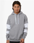 Holloway 229576 Unisex Jackson Way Hooded Sweatshirt - Charcoal Heather/ White - model front