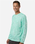 HUK H12L0017 Men's Lopro Running Lakes Long Sleeve T-Shirt - Beach Glass - model side