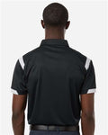 Badger 3350 Unisex On the Rise Polo - Black/ White - model back