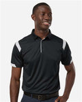 Badger 3350 Unisex On the Rise Polo - Black/ White - model front
