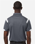 Badger 3350 Unisex On the Rise Polo - Graphite/ White - model back