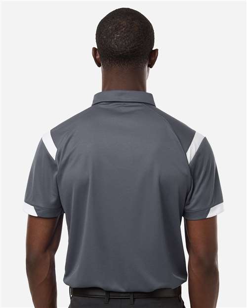 Badger 3350 Unisex On the Rise Polo - Graphite/ White - model back