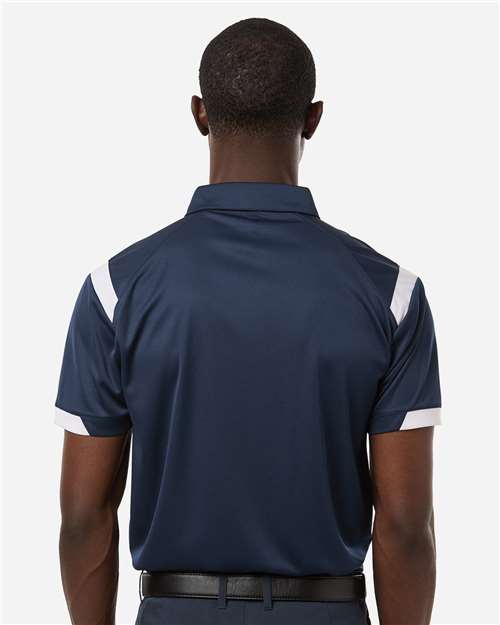 Badger 3350 Unisex On the Rise Polo - Navy/ White - model back