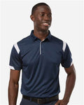 Badger 3350 Unisex On the Rise Polo - Navy/ White - model front