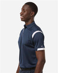 Badger 3350 Unisex On the Rise Polo - Navy/ White - model side