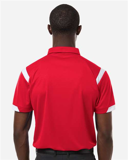 Badger 3350 Unisex On the Rise Polo - Red/ White - model back