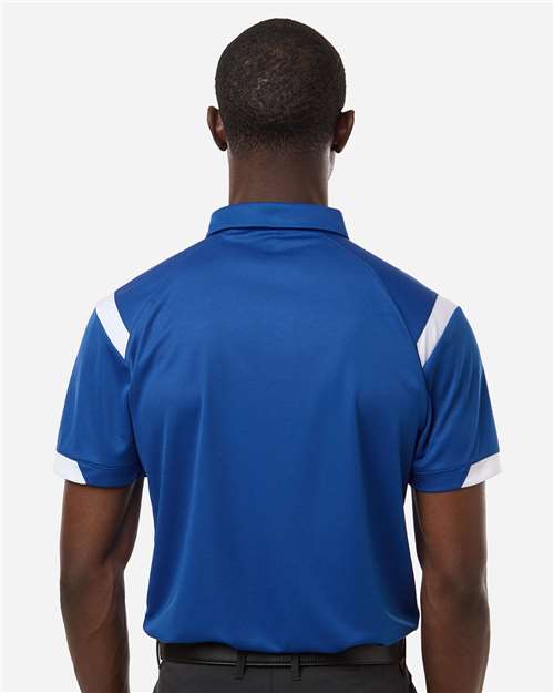 Badger 3350 Unisex On the Rise Polo - Royal/ White - model back