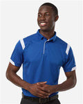 Badger 3350 Unisex On the Rise Polo - Royal/ White - model front