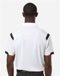 Badger 3350 Unisex On the Rise Polo - White/ Black - model back