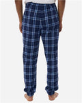Boxercraft BM6625 Unisex Flannel Joggers - Navy/ Columbia Plaid - model back