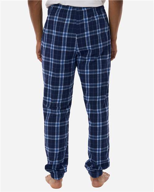 Boxercraft BM6625 Unisex Flannel Joggers - Navy/ Columbia Plaid - model back