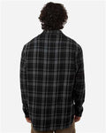 Boxercraft BU7401 Men's Flannel Button Down Shirt - Black Jordan Plaid - model back