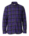 Boxercraft BU7401 Men's Flannel Button Down Shirt - Purple Mcintosh Plaid - front