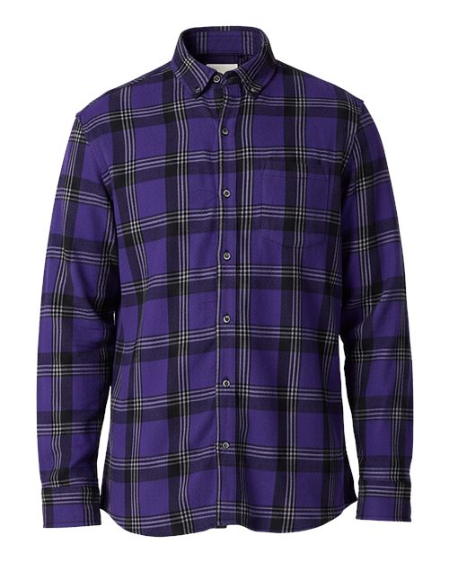 Boxercraft BU7401 Men's Flannel Button Down Shirt - Purple Mcintosh Plaid - front