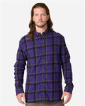 Boxercraft BU7401 Men's Flannel Button Down Shirt - Purple Mcintosh Plaid - model front