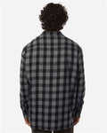 Boxercraft BU7401 Men's Flannel Button Down Shirt - Charcoal/ Black Buffalo - model back