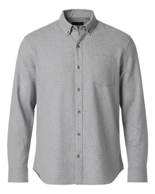 Boxercraft BU7401 Men's Flannel Button Down Shirt - Oxford Heather - front