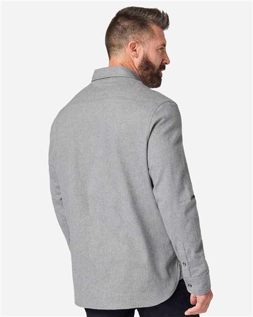 Boxercraft BU7401 Men's Flannel Button Down Shirt - Oxford Heather - model back