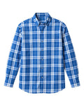 Boxercraft BU7401 Men's Flannel Button Down Shirt - Royal/ Silver Plaid - front