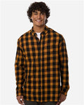 Boxercraft BU7401 Men's Flannel Button Down Shirt - Tobacco/ Black Buffalo - model front