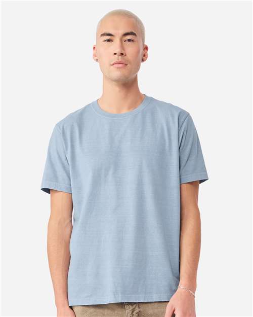 BELLA + CANVAS 4810GD Unisex Heavyweight Garment-Dyed Tee - Light Washed Denim - model front