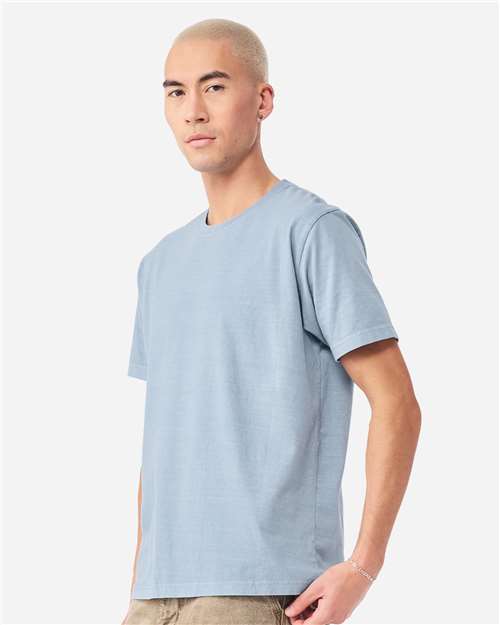 BELLA + CANVAS 4810GD Unisex Heavyweight Garment-Dyed Tee - Light Washed Denim - model side