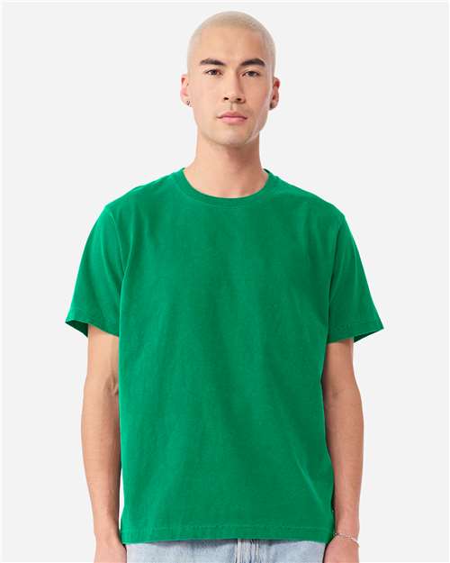 BELLA + CANVAS 4810GD Unisex Heavyweight Garment-Dyed Tee - Washed Kelly - model front