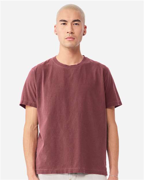 BELLA + CANVAS 4810GD Unisex Heavyweight Garment-Dyed Tee - Washed Maroon - model front
