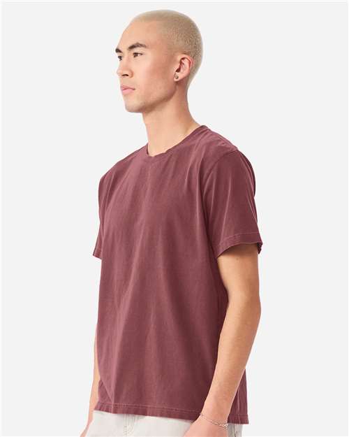 BELLA + CANVAS 4810GD Unisex Heavyweight Garment-Dyed Tee - Washed Maroon - model side