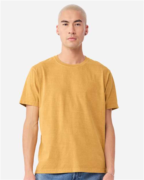 BELLA + CANVAS 4810GD Unisex Heavyweight Garment-Dyed Tee - Washed Mustard - model front