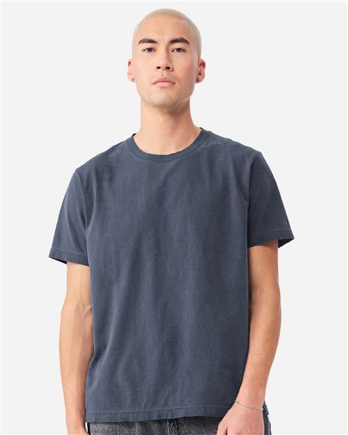BELLA + CANVAS 4810GD Unisex Heavyweight Garment-Dyed Tee - Washed Navy - model front