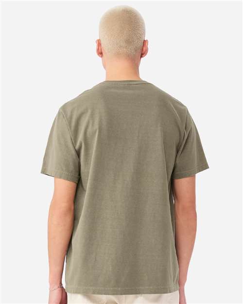 BELLA + CANVAS 4810GD Unisex Heavyweight Garment-Dyed Tee - Washed Olive - model back