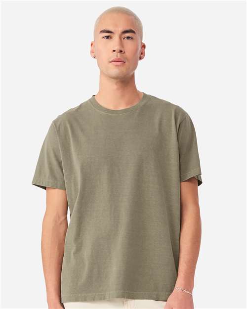 BELLA + CANVAS 4810GD Unisex Heavyweight Garment-Dyed Tee - Washed Olive - model front