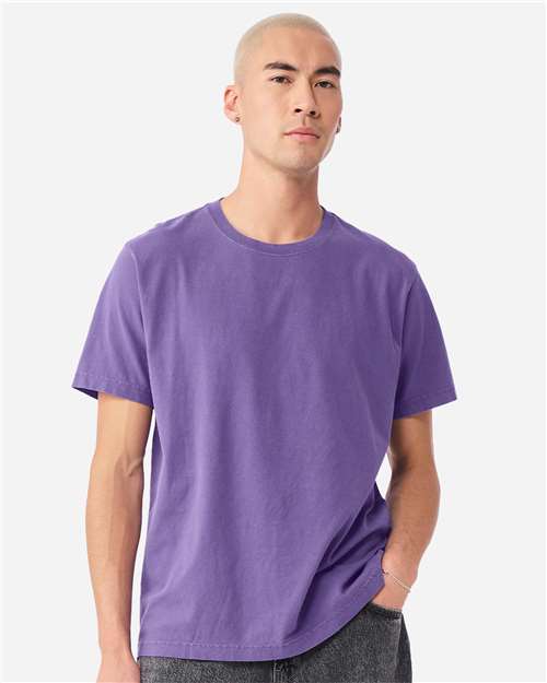 BELLA + CANVAS 4810GD Unisex Heavyweight Garment-Dyed Tee - Washed Purple - model front