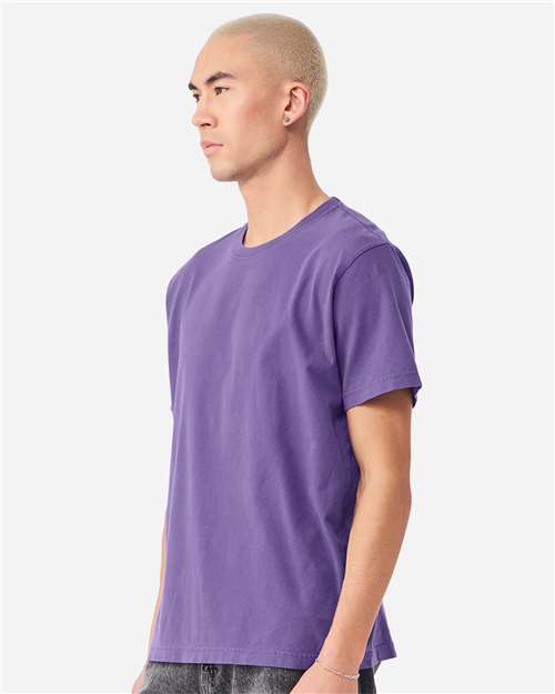 BELLA + CANVAS 4810GD Unisex Heavyweight Garment-Dyed Tee - Washed Purple - model side