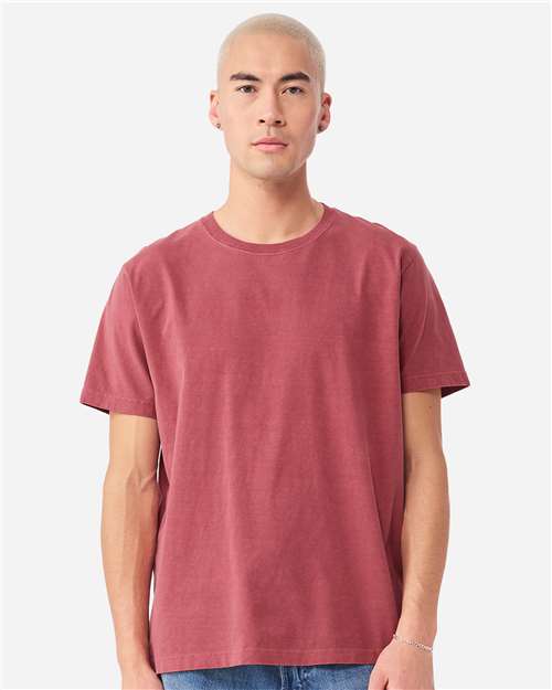 BELLA + CANVAS 4810GD Unisex Heavyweight Garment-Dyed Tee - Washed Red - model front