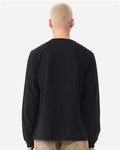 BELLA + CANVAS 4851GD Unisex Heavyweight Garment-Dyed Long Sleeve Tee - Black - model back