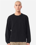 BELLA + CANVAS 4851GD Unisex Heavyweight Garment-Dyed Long Sleeve Tee - Black - model front