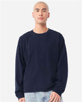 BELLA + CANVAS 4851GD Unisex Heavyweight Garment-Dyed Long Sleeve Tee - Navy - model front