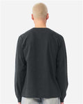 BELLA + CANVAS 4851GD Unisex Heavyweight Garment-Dyed Long Sleeve Tee - Washed Black - model back