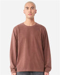 BELLA + CANVAS 4851GD Unisex Heavyweight Garment-Dyed Long Sleeve Tee - Washed Chestnut - model front