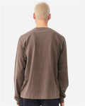 BELLA + CANVAS 4851GD Unisex Heavyweight Garment-Dyed Long Sleeve Tee - Washed Cocoa - model back