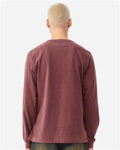 BELLA + CANVAS 4851GD Unisex Heavyweight Garment-Dyed Long Sleeve Tee - Washed Maroon - model back