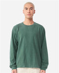 BELLA + CANVAS 4851GD Unisex Heavyweight Garment-Dyed Long Sleeve Tee - Washed Pine - model front