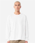 BELLA + CANVAS 4851GD Unisex Heavyweight Garment-Dyed Long Sleeve Tee - White - model front