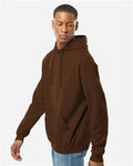 Tultex 320 Unisex Fleece Hooded Sweatshirt - Brown - model side