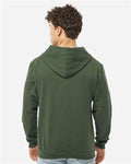 Tultex 331 Unisex Full-Zip Hooded Sweatshirt - Military Green - model back