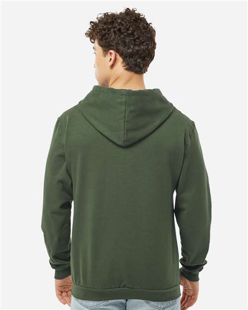 Tultex 331 Unisex Full-Zip Hooded Sweatshirt - Military Green - model back