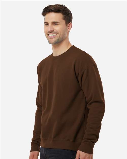 Tultex 340 Unisex Fleece Crewneck Sweatshirt - Brown - model side