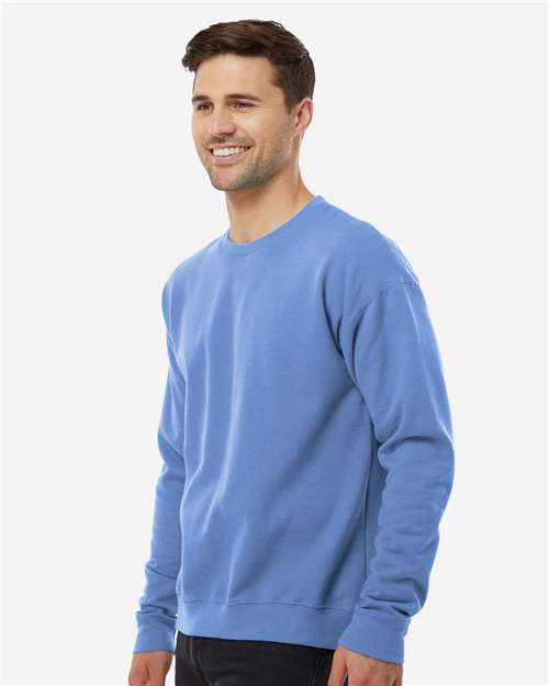 Tultex 340 Unisex Fleece Crewneck Sweatshirt - Columbia Blue - model side